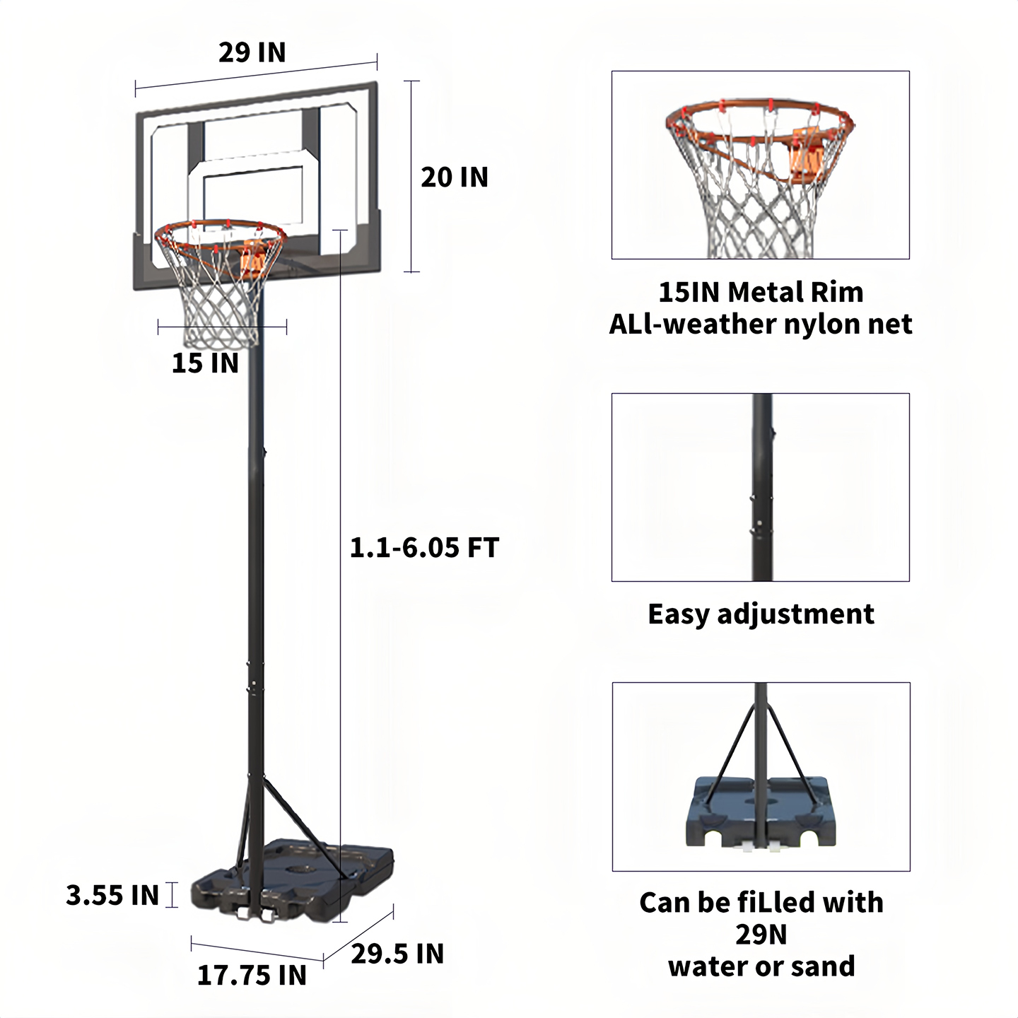 도매용 농구 골대, 휴대용 농구 골대 시스템, 어린이  - Basketball Hoop 리뷰 및 가격